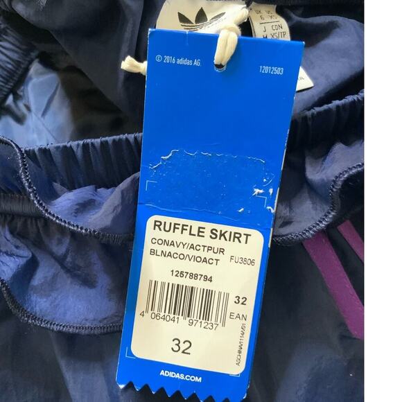 Adidas Ruffle Skirt Women's Size XS Original Collegiate Navy Purple Activewear - Picture 11 of 13
